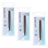 Basicare Satin Flat Tip Tweezers Stainless Steel 9cm Bundle of 3