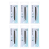 Basicare Satin Flat Tip Tweezers Stainless Steel 9cm Bundle of 6