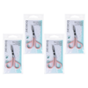 Basicare Precision Grip Scissor Handle Chrome Tweezers 4 Pack