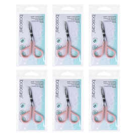 Basicare Grip Tweezers Scissor Handle Chrome Plated Bundle of 6
