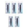 Basicare Eyebrow Tweezers Satin Multi Tip Stainless Steel 96mm Bundle 5 Pack