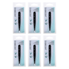 Basicare Eyebrow Tweezers Satin Multi Tip Stainless Steel 9.6cm Bundle of 6