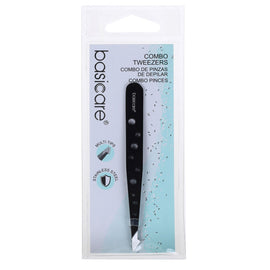 Basicare Eyebrow Tweezers Satin Multi Tip Stainless Steel Hair Remover 9.6cm