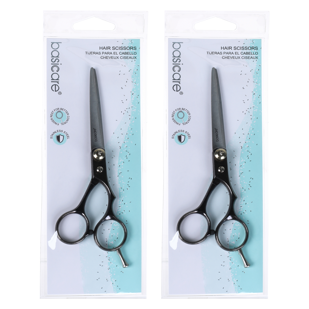Basicare 6 Inch Hair Scissors Stainless Steel Professional Cutters Twin Pack