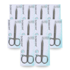 Basicare Stainless Steel Arrow Straight Blade Nail Scissors Precision Ground Pack of 10