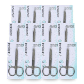 Basicare Stainless Steel Arrow Straight Blade Nail Scissors Precision Ground Pack of 12