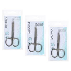 Basicare 3 Pack Stainless Steel Arrow Straight Blade Nail Scissors