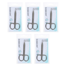 Basicare Stainless Steel Arrow Straight Blade Nail Scissors Bundle of 5