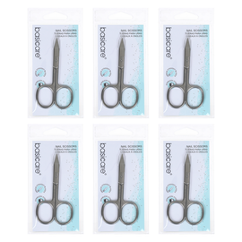 Basicare Stainless Steel Arrow Nail Scissors Precision Ground Bundle of 6