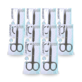 Basicare Stainless Steel Arrow Curved Blade Nail Scissors Precision Ground Pack of 10