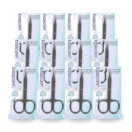 Basicare Stainless Steel Arrow Curved Blade Nail Scissors Precision Ground Pack of 12