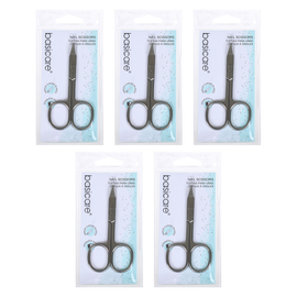 Basicare 5 Pack Stainless Steel Arrow Curved Blade Nail Scissors