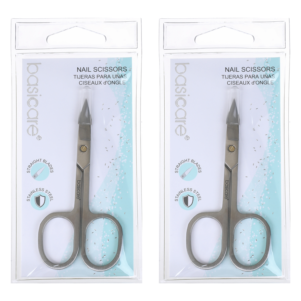 Basicare Stainless Steel Nail Scissors Cutter Clipper Trimmer 3.5 Inch x 2