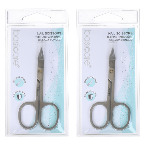 Basicare Stainless Steel Nail Scissors Cutter Clipper Trimmer 3.5 Inch x 2
