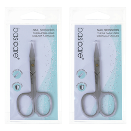 Basicare Stainless Steel Curved Nail Scissors Precision Grooming 3.5 Inch x 2