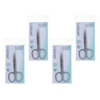 Basicare Stainless Steel Curved Nail Scissors 3.5 Inch Pack of 4