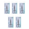 Basicare Stainless Steel Curved Nail Scissors 3.5 Inch Bundle of 5