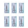 Basicare Stainless Steel Curved Nail Scissors 3.5 Inch Bundle of 6