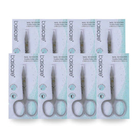 Basicare Stainless Steel Curved Nail Scissors Precision Grooming 3.5 Inch Pack of 8