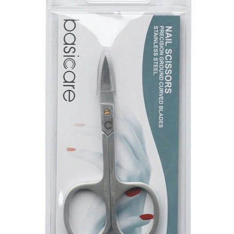 Basicare Stainless Steel Curved Nail Scissors Precision Grooming 3.5 Inch