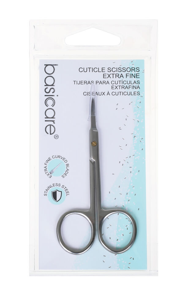 Basicare 4 Pack Extra Fine Cuticle and Hangnail Curved Blade Nail Scissors