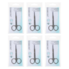 Basicare 6 Pack Extra Fine Cuticle Hangnail Curved Blade Nail Scissors