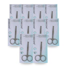 Basicare Toddler Safety Nail Scissors with Stainless Steel Blunt Rounded Tips Pack of 10
