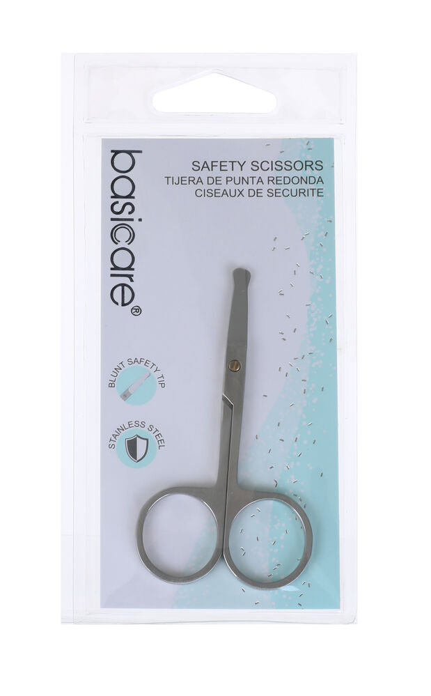 Basicare Toddler Safety Nail Scissors 3 Pack Stainless Steel Blunt Tips