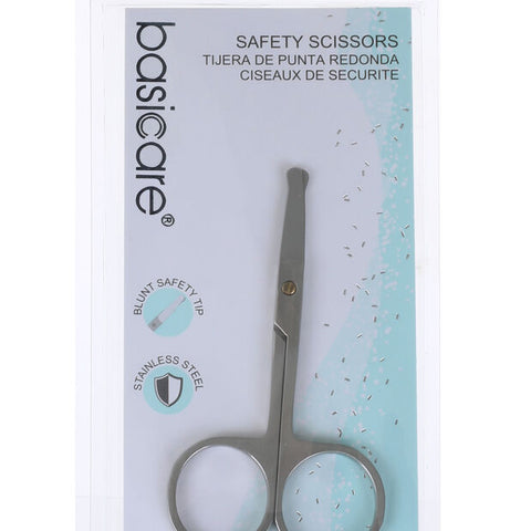 Basicare Toddler Safety Nail Scissors 3 Pack Stainless Steel Blunt Tips