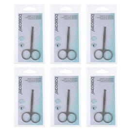 Basicare Toddler Safety Nail Scissors 6 Pack Stainless Steel Blunt Tips