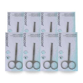 Basicare Toddler Safety Nail Scissors with Stainless Steel Blunt Rounded Tips Pack of 8