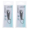 Basicare Stainless Steel Nail Clippers 2 Pack Contoured Blades File Keychain