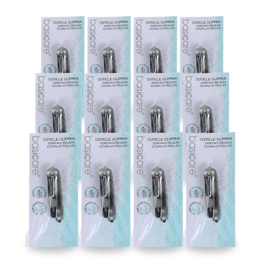 Basicare Stainless Steel Cuticle Clipper for Safe and Precise Nail Grooming Pack of 12