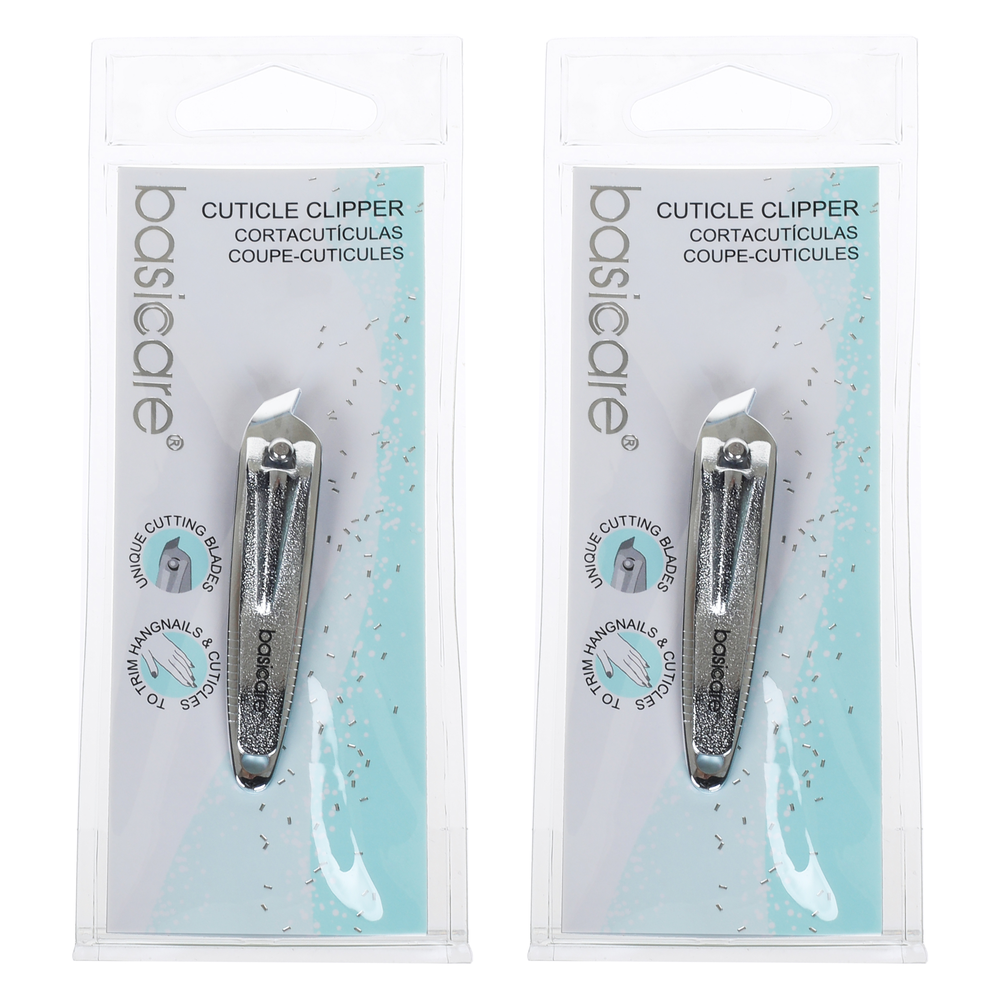Basicare Stainless Steel Cuticle Clippers Precision Nail Grooming Pack of 2