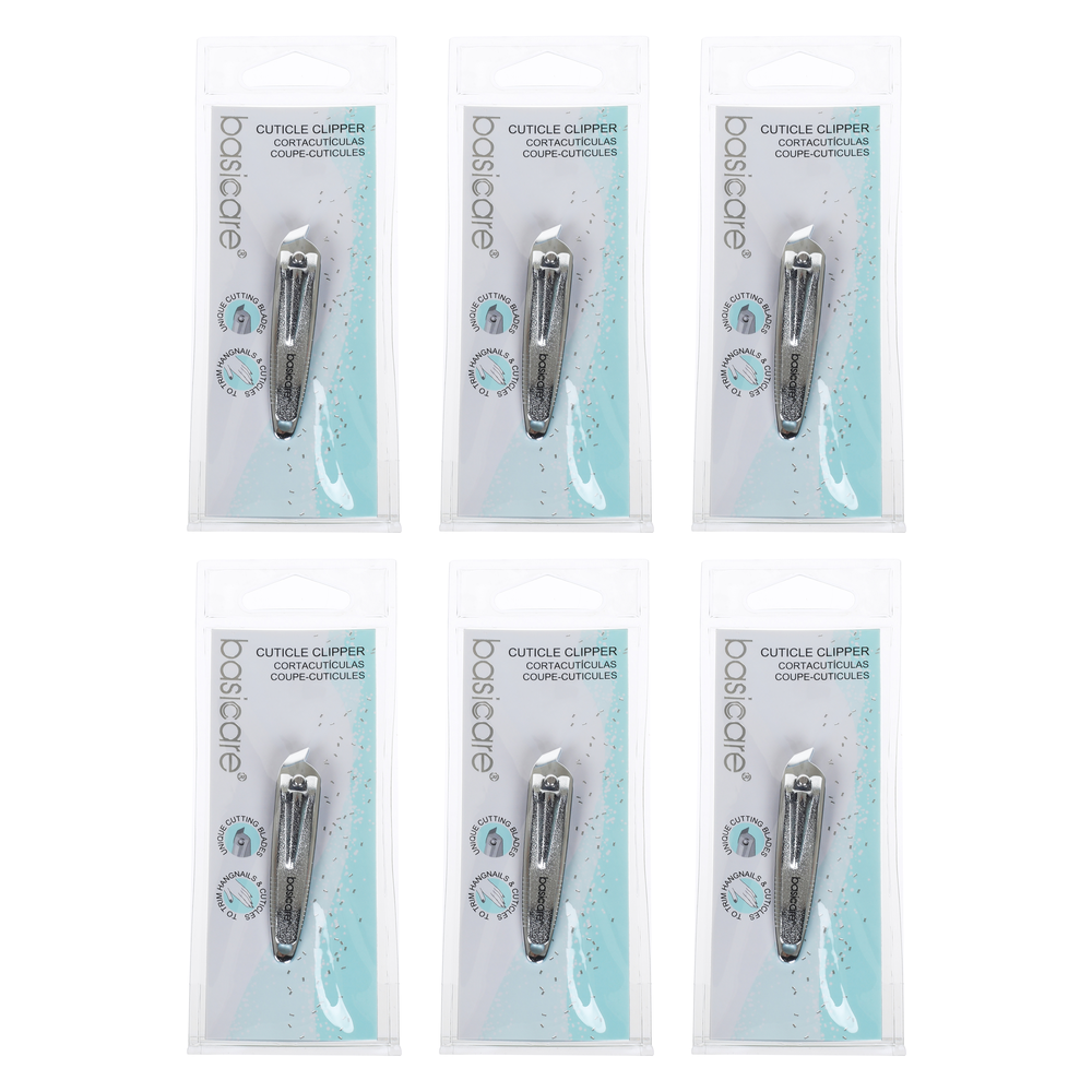 Basicare Cuticle Clipper Bundle 6 Pack Stainless Steel Nail Grooming
