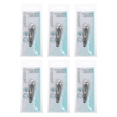 Basicare Cuticle Clipper Bundle 6 Pack Stainless Steel Nail Grooming
