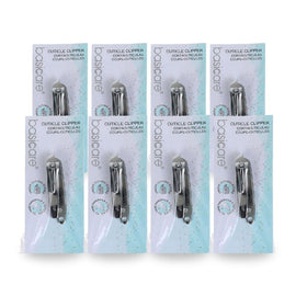 Basicare Stainless Steel Cuticle Clipper for Safe and Precise Nail Grooming Pack of 8