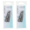 Basicare Stainless Steel Slanted Nail Clipper for Fingernails and Toenails x2