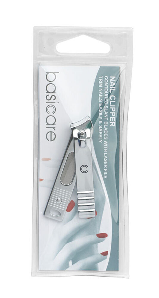 Basicare Stainless Steel Slanted Nail Clipper for Fingernails and Toenails