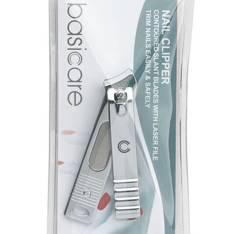 Basicare Stainless Steel Slanted Nail Clipper for Fingernails and Toenails