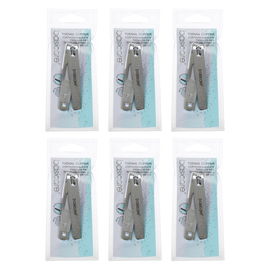 Basicare Stainless Steel Toenail Clipper with Catcher and Laser File 6 Pack