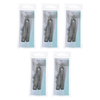 Basicare Stainless Steel Straight Toenail Clippers with Catcher 5 Pack Bundle