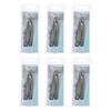 Basicare Stainless Steel Straight Toenail Clippers with Catcher Bundle of 6