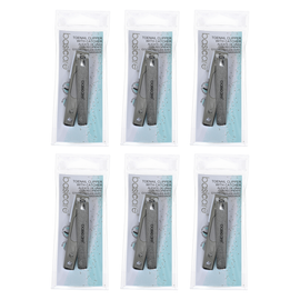 Basicare Stainless Steel Straight Toenail Clippers with Catcher Bundle of 6
