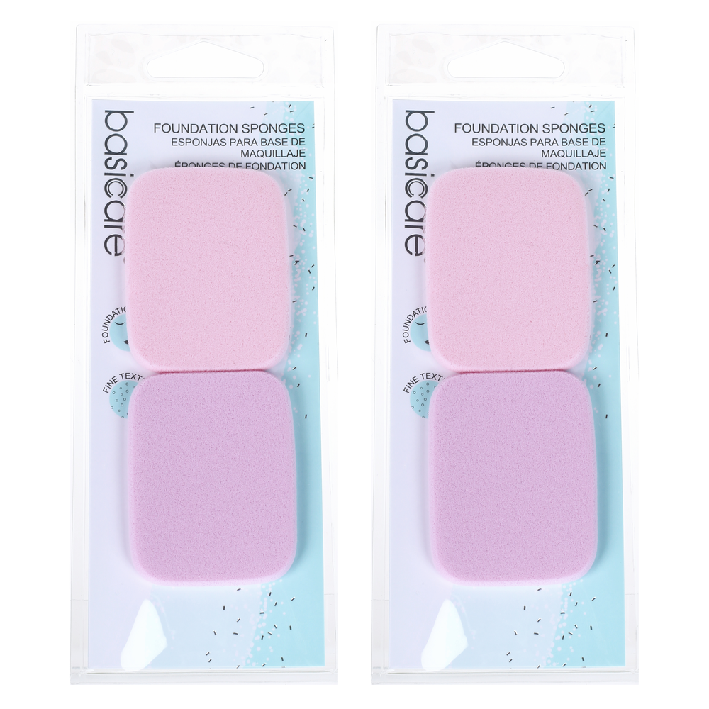 Basicare Foundation Sponge SBR Makeup Applicator 5.5 x 4.3cm Bundle of 2