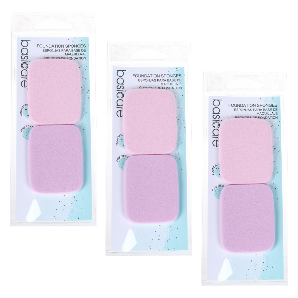 Basicare Foundation Sponge SBR Makeup Applicator 5.5x4.3cm 3 Pack