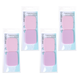 Basicare Foundation Sponge SBR Makeup Applicator 5.5cm x 4.3cm 4 Pack