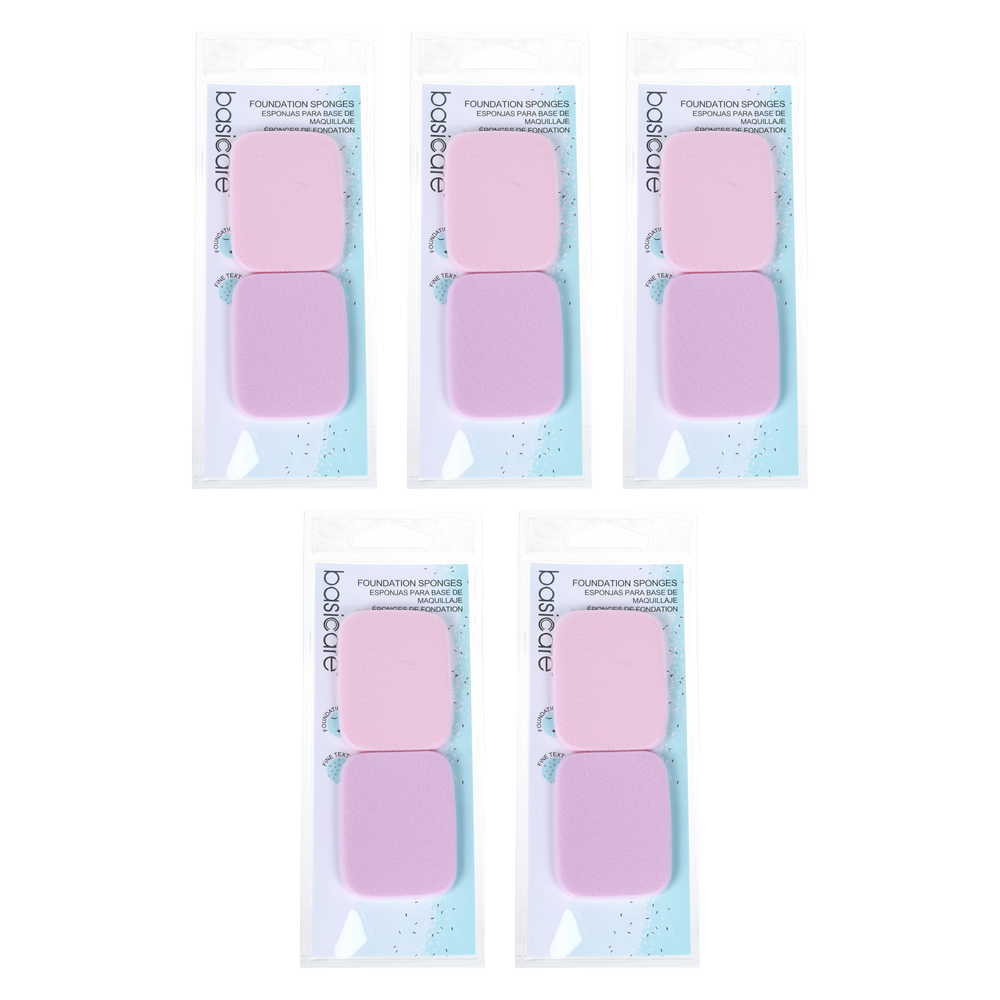 Basicare 5 Pack Foundation Sponge SBR Makeup Applicator 55mm 43mm
