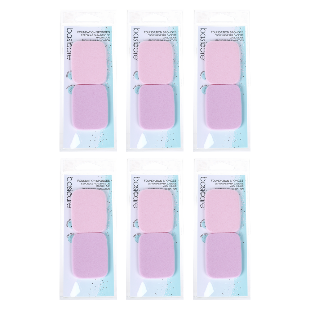 Basicare Foundation Sponge SBR Makeup Applicator 5.5cm x 4.3cm 6 Pack Bundle