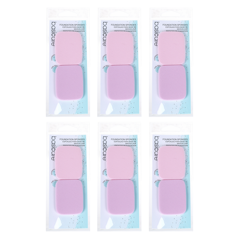 Basicare Foundation Sponge SBR Makeup Applicator 5.5cm x 4.3cm 6 Pack Bundle